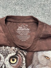 The Mountain T-Shirt Mens XL Owl BIG Print Tie Dye Brown 2000’s Y2K Animal Print
