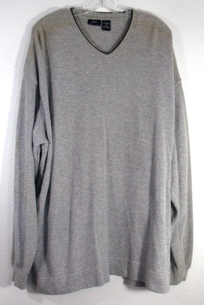 Bailey’s Point Gray V-Neck Long Sleeve T-Shirt Size 2XL (50-52) New