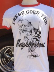 THERE GOES THE NEIGHBORHOOD RINGER T SHIRT biker punk metal patch jacket badge