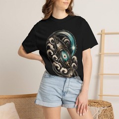 Blackwork Comet Fishing Lure Lantern T-Shirt Graphic