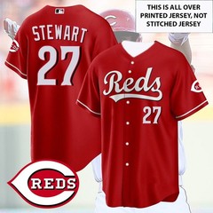 🔥Sal #27 Stewart Cincinnati Baseball Team 2026 Number & Name AOP For Fans