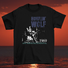 Ann Arbor Blues Festival Howlin Wolf Shirt Classic Black Unisex S-2345XL EM1156