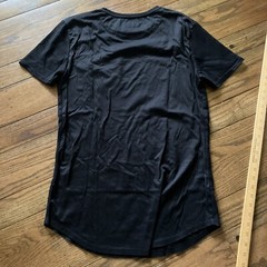 Matiere Men’s Tee T Shirt Pocket Long Asymmetrical Hem Cotton Silk Blend
