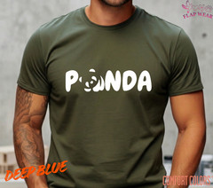 Unisex Panda Graphic T-Shirt – Cute Typographic Panda Shirt – Black Logo Tee for