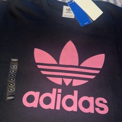 Adidas Classic Originals Trefoil Black Pink T-Shirt Men’s Sz S NEW