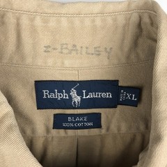Ralph Lauren BLAKE Men’s XL Long Sleeve Button Down Cotton Shirt Beige Japan