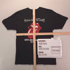 The Rolling Stones North American Tour 1975 Band Shirt Mens Size M Black 16007