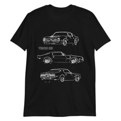 1974 Trans Am Firebird Muscle Car Sketch Art Short-Sleeve Unisex T-Shirt