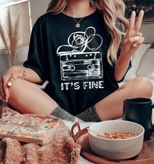 Retro Cassette Tape T‑Shirt, It’s Fine Graphic Tee, 90s Music Shirt,Comfy Outfit