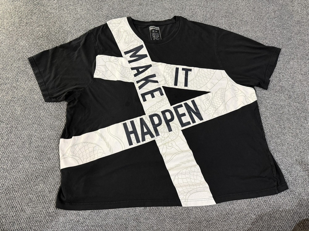 Sean John Shirt Mens 5X Big Black Make It Happen Graphic T-Shirt Motivational