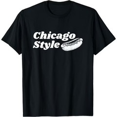 Chicago Hot Dog Hotdog Frankfurter Wiener Black T-shirt