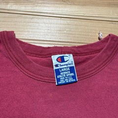 Vintage 90s Champion Script Embroidered Logo Single Stich T-Shirt USA Made Large