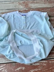 Vintage 90s Club Newport Henley Shirt Mens L Blue White Elastic Waist Beach Golf