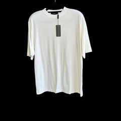 Toscano Men’s Tee White Ribbed Knit Crew Neck Pullover Shirt Size Medium NWT