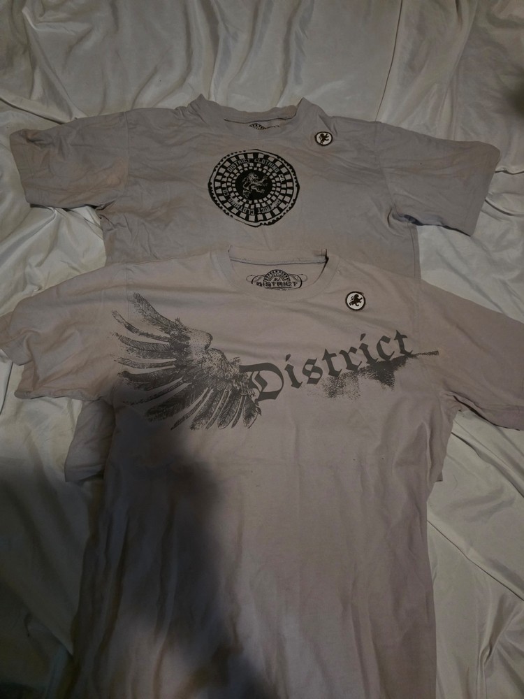 District Clothing Co Hand Made Limited Edition Graphic T-Shirt Bundle Lot 2 Larg
