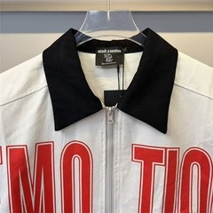 Mixed Emotion Letter Print Casual Zippered Collar Short-Sleeved Shirt