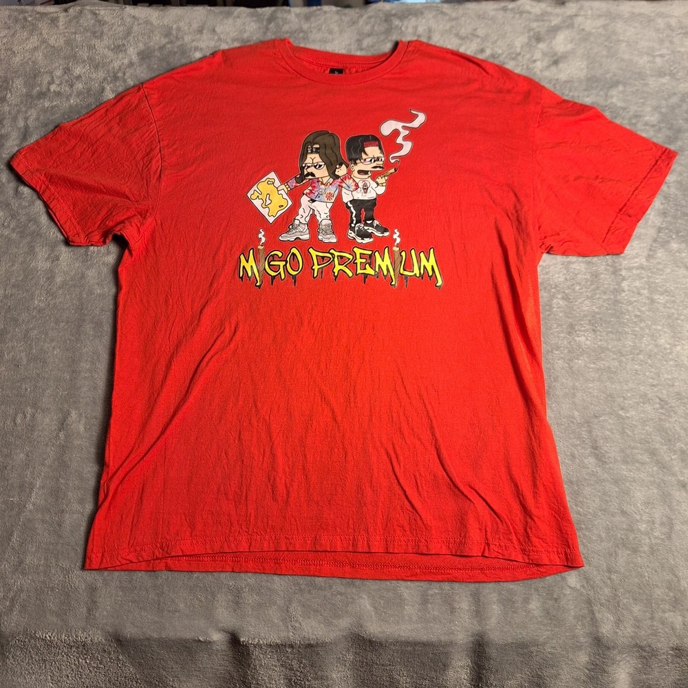 MIGO PREMIUM Red Graphic T-Shirt – Streetwear Cartoon Style Size 2XL Cotton