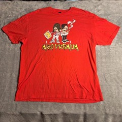 MIGO PREMIUM Red Graphic T-Shirt – Streetwear Cartoon Style Size 2XL Cotton