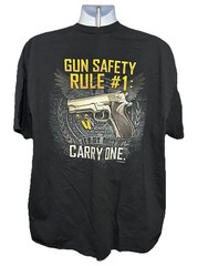 Buck Wear Gun Safety Rule #1 Carry One 2nd Amendment Shirt Men 2XL Black 2014