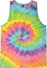 Unisex Tie Dye Tank Top Sleeveless 100% Cotton Summer Beach Shirt Hand Dyed