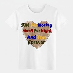 Hand Drawn Heart Love Quote “You Forever” Cute Cotton T-Shirt