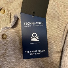 Kenneth Cole Mens S Techni-Cole Knit Shirt New With Tags 100% Cotton Textured