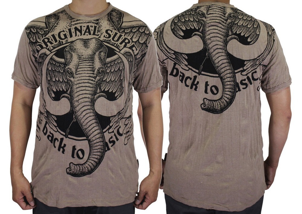 SURE Elephant Men T-Shirt Ganesha Ganesh Hindu Yoga Bohemian Vintage Casual SU07