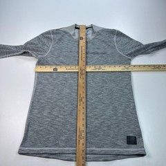 Gymshark Retake Shirt Mens Large Gray Crew Neck Stretch Training Logo Seamless