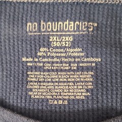 No Boundaries Men’s 2XL Blue Long Sleeve Crew Neck Skull Graphic T-Shirt