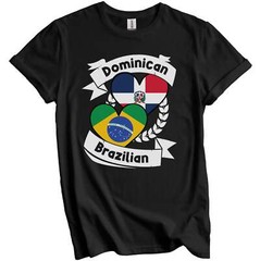 Dominican Brazilian Heart Flags Dominican Republic Brazil T-Shirt