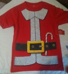 Adult Santa Suit T-Shirt S (34/36) Short Sleeve Red NEW Holiday Time