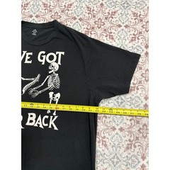 Way to Celebrate Halloween Skeleton I’ve Got Your Back Black Graphic T-Shirt XL