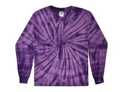 Tie Dye T-Shirts Long Sleeve Plain Colors Adult & Kids 100% Cotton Multi-Color