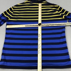 Polo Ralph Lauren Shirt Men Large Navy Yellow Striped Hood Pullover Pony L