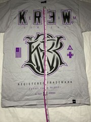 KREW Big Logo Gray Size Small T-shirt Short Sleeve
