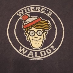 Classic Where’s Waldo T Shirt XL Black Short Sleeve Crew Neck 100% Cotton
