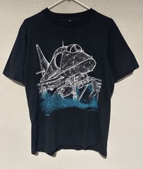 Vintage 90s BlackBird A-4 Skyhawk Plane T-Shirt Size M Double Sided FF6