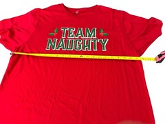 Team Naughty Red Holiday Graphic T-Shirt XL Christmas Humor Tee