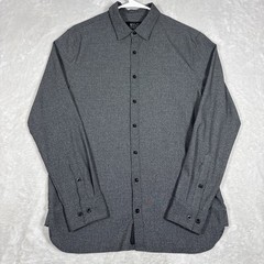 Bylt Vista Long Sleeve Button Down Heathered Charcoal Size Medium