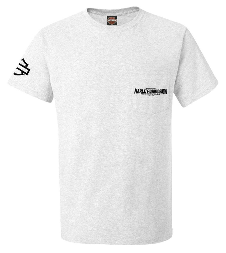Harley-Davidson Men’s Theory H-D Chest Pocket Short Sleeve T-Shirt – Ash Gray