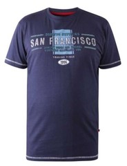 D555 Duke Mens Printed T-Shirt San Francisco Print Navy S M L XL XXL (601206-R)