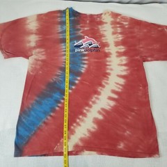 Pink Dolphin Men’s Red Tie Dye Front Back Graphic Short Sleeve T-Shirt Size XXL