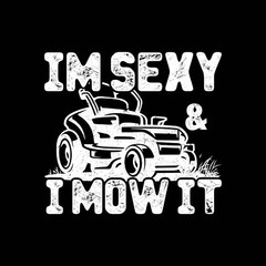 Im Sexy & I Mow It Sarcastic Humor Graphic Tee Gift For Men Novelty Funny TShirt