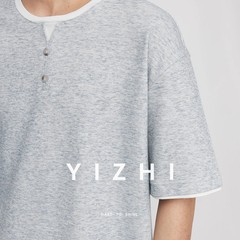 Fashion Fake Two-piece Retro Henry Collar Knitted Short-sleeved 2026 Summer T-sh
