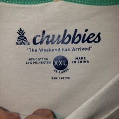 NEW Chubbies T-Shirt Mens 2XL Short Sleeve The Relaxer Weekend Has Arrived White
