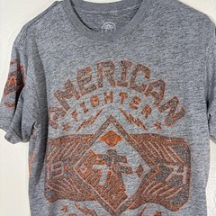 American Fighter Shirt Mens Medium Gray Athletics Graphic Tagless Tee Casual
