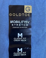 GoldToe Mens Mobility FX Stretch Short Sleeve Cotton T Shirt TEE Rare Size M NWT