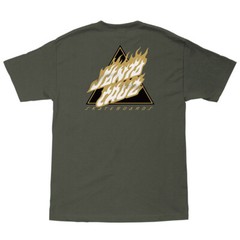 Santa Cruz FLAMED NOT A DOT Skateboard T Shirt MILITARY GREEN