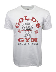 90s GOLD’S GYM SAUDI ARABIA GRAPHIC WHITE T-SHIRT