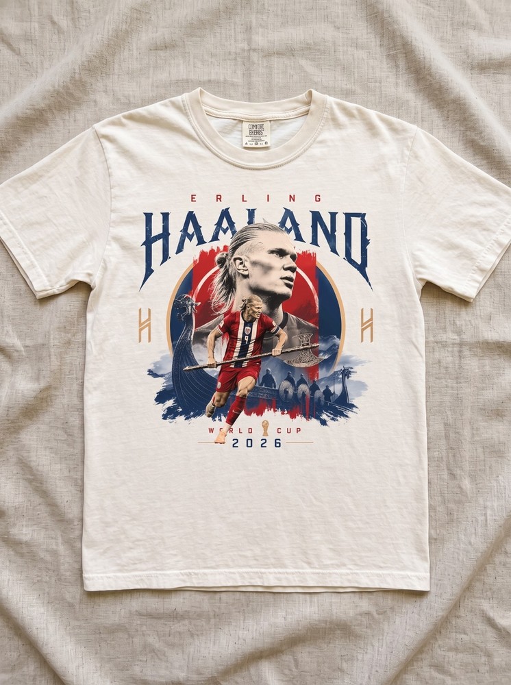 Erling Haaland Norway Soccer Fan Shirt World Cup 2026 Graphic Tee